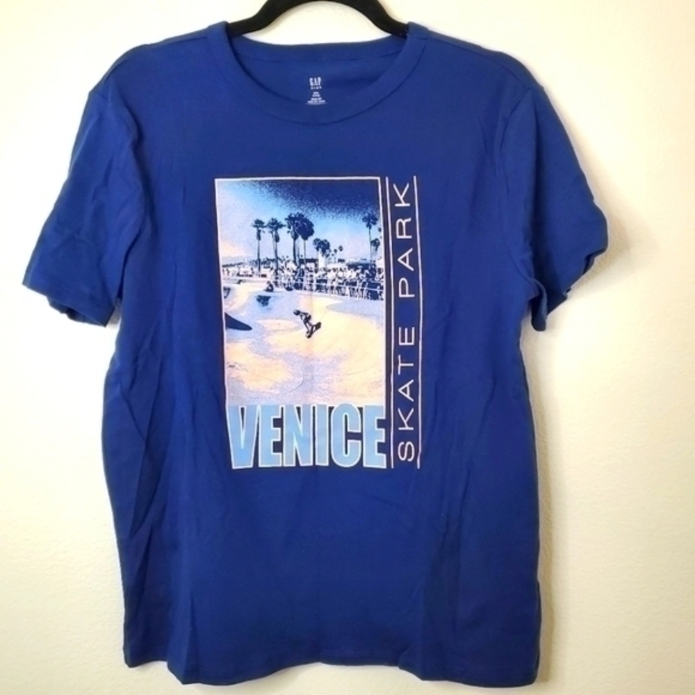 GAP NWT Husky Kids Blue Venice Skate Park Tee Skateboarding Graphic T-Shirt